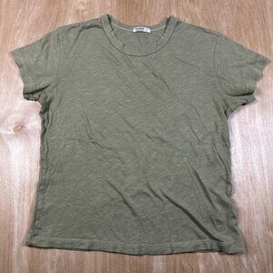 Buck Mason Men's Basic Short Sleeve Crew Neck Cotton T-Shirt Green Size Small